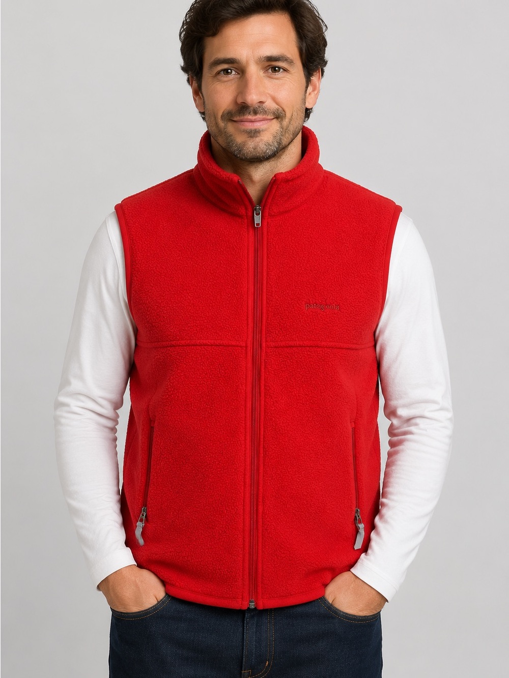 Patagonia Red Men's Full-Zip Fleece Vest M